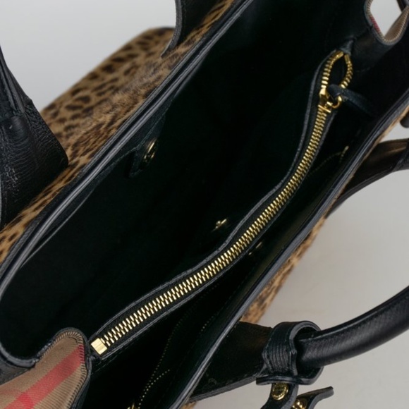 Burberry Calfhair Leopard Banner Tote - Picture 11 of 12